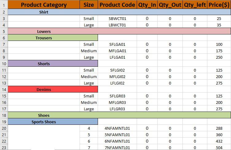 inventory manager excel