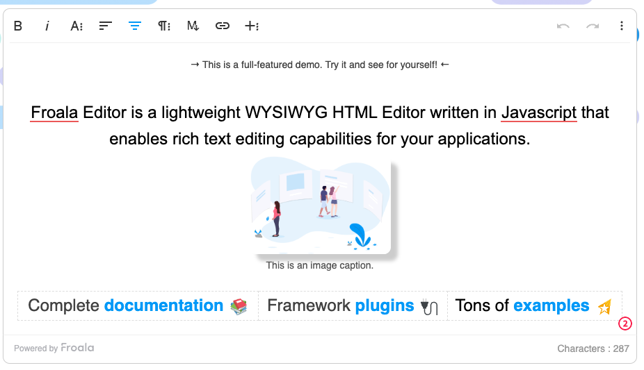 JavaScript Rich Text Editor, WYSIWYG editor in HTML5