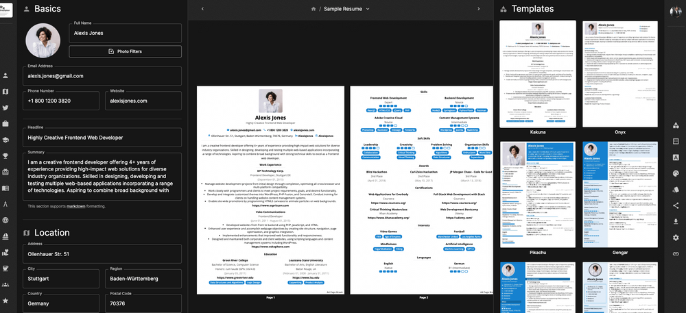 14 Open-source Free Resume Builder and CV Generator Apps