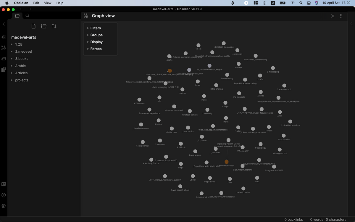 Obsidian Turns your markdown files into interactive Knowledge base