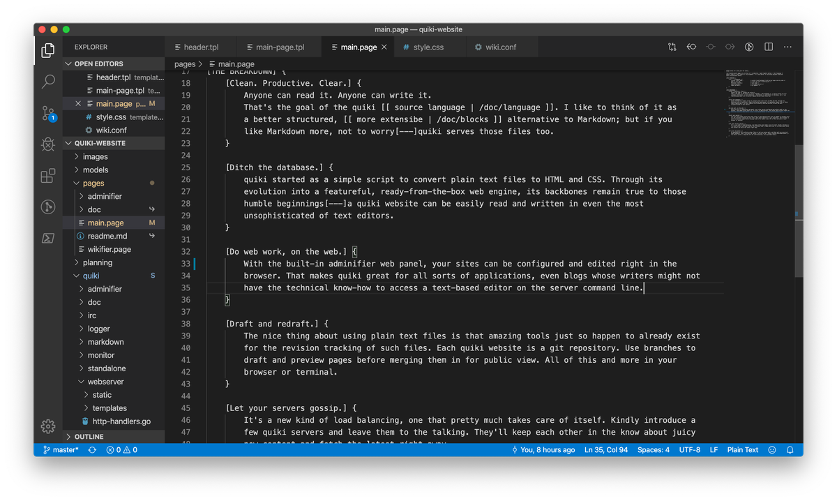Quiki is an Outstanding Wiki system written in Go