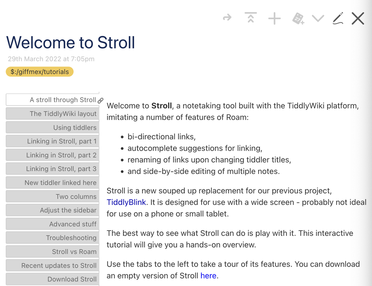 Stroll Is an Outstanding Roam-alike Note-Taking System