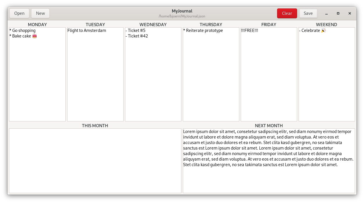 Journable: A Bullet Journal App for Gnome Desktop