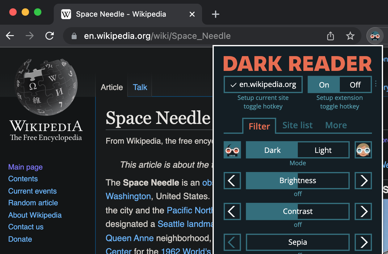 Dark Reader Forces Dark Mode for All Websites on Google Chrome, Firefox, Safari and Compatible browsers