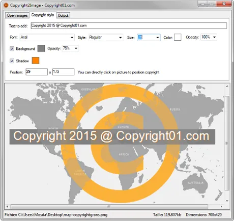 Copyright2Image: Batch Add Copyright or Watermark to your Images and Photos