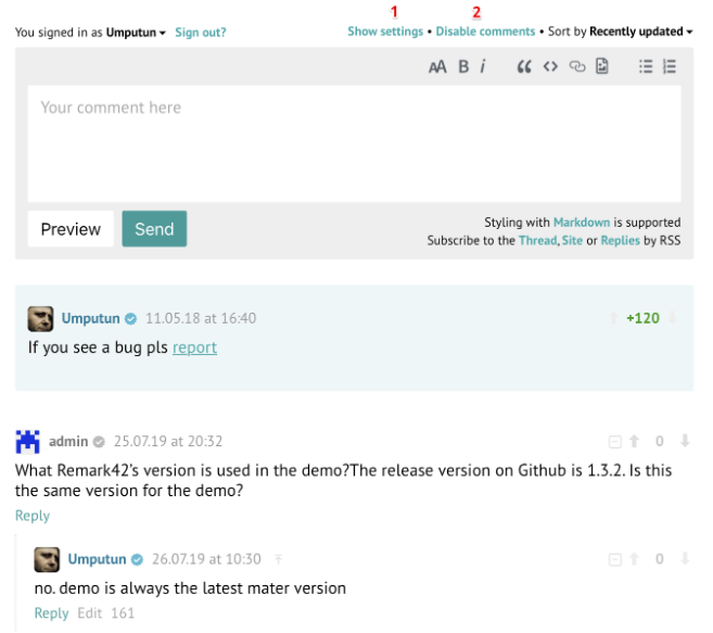 Remark42 - Self-hosted Free Comment Engine Alternative to Disqus