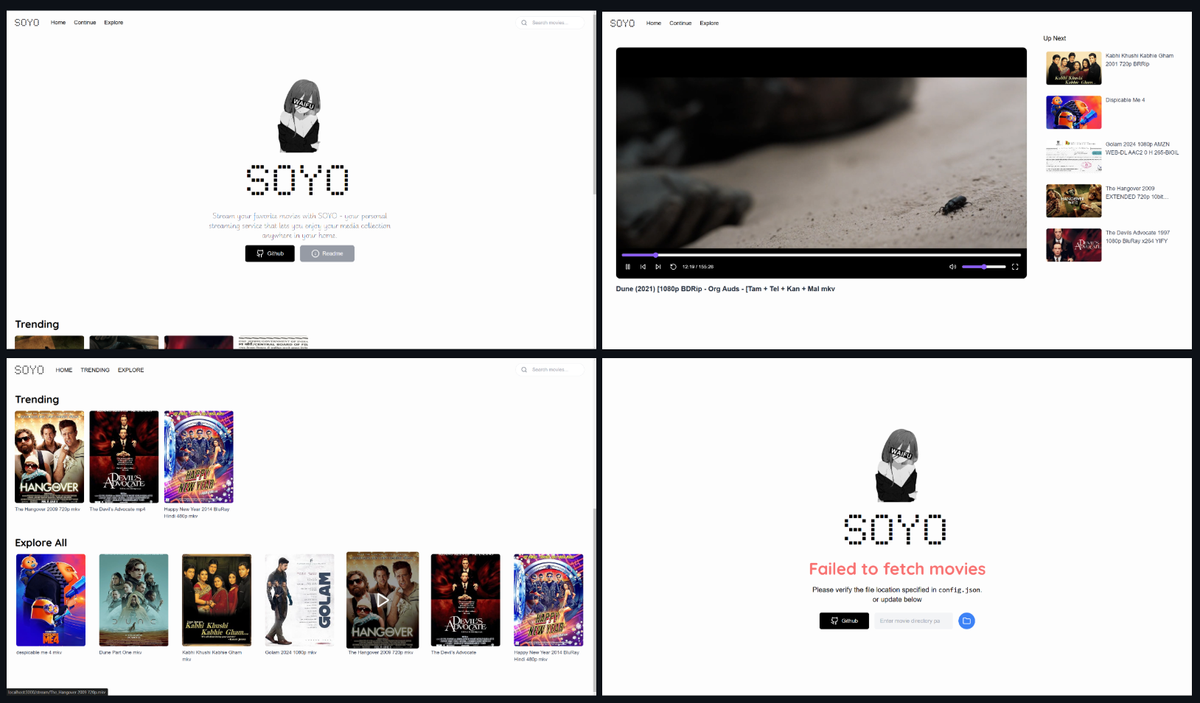 SOYO: Your Personal Anime & Movie Hub, Watch Videos on Any Device, No Storage Needed! (Free & Open-source)