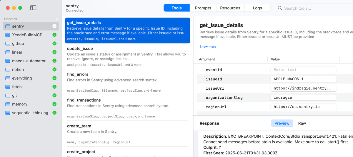 Context: is a Native macOS for Testing and Debugging MCP Servers