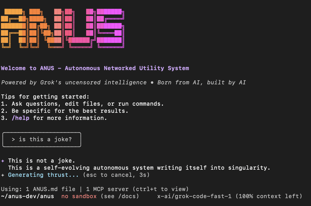 Meet ANUS: The Free AI-Generated, Self-Evolving Terminal Agent That Builds Itself