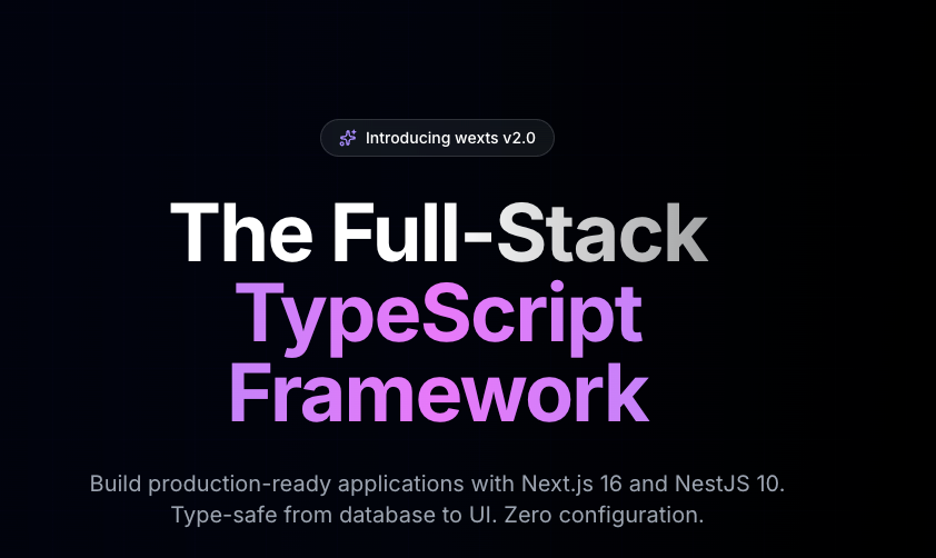 Wexts: The Full-Stack TypeScript Framework for Next.js and NestJS
