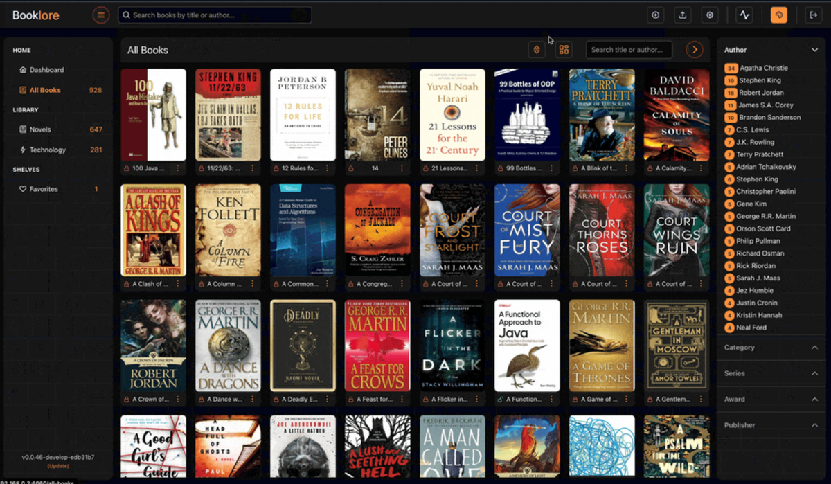 BookLore: Manage Your Personal Book Collection with this Amazing Self-hosted Web App