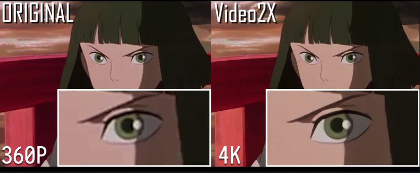 Video2X: Machine Learning-based video super resolution and frame interpolation Framework