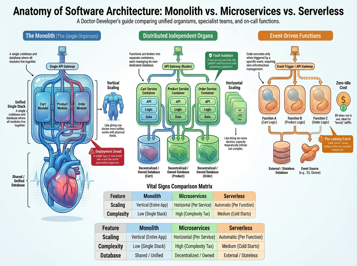 Debugging the System: How to Choose Between Monoliths, Microservices, and Serverless in 2026