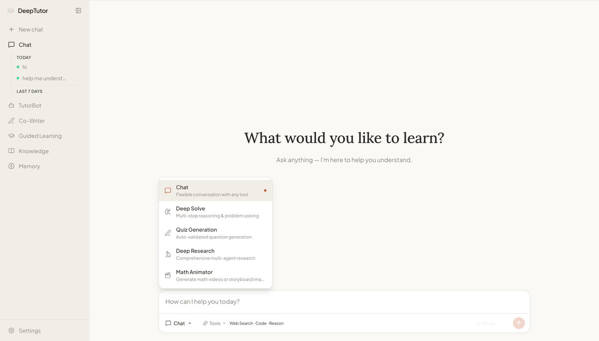 Open-Source AI Learning Assistant | DeepTutor for Privacy-Conscious Learners