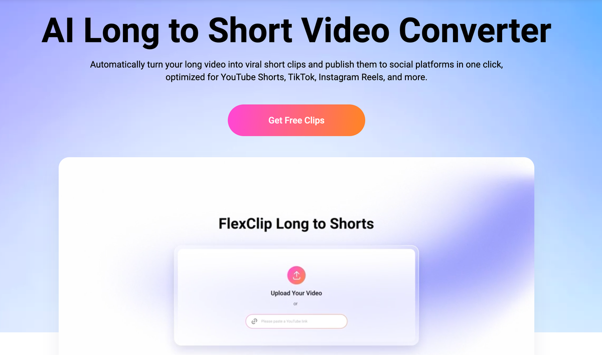 How to Turn One Long Video into 10 Viral Shorts Instantly with FlexClip New AI Tool: Long to Short Video Converter