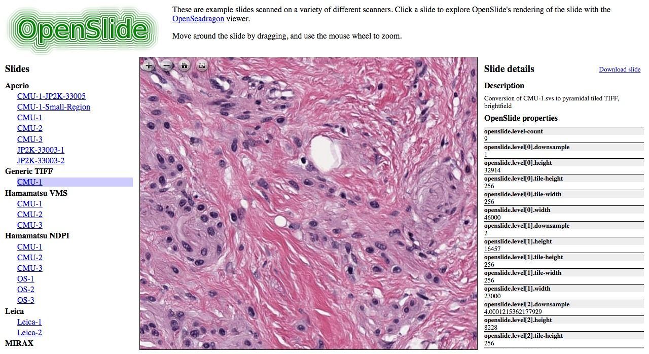 OpenSlide: The Whole-Slide image processing library that stands behind most of Digital Pathology Projects
