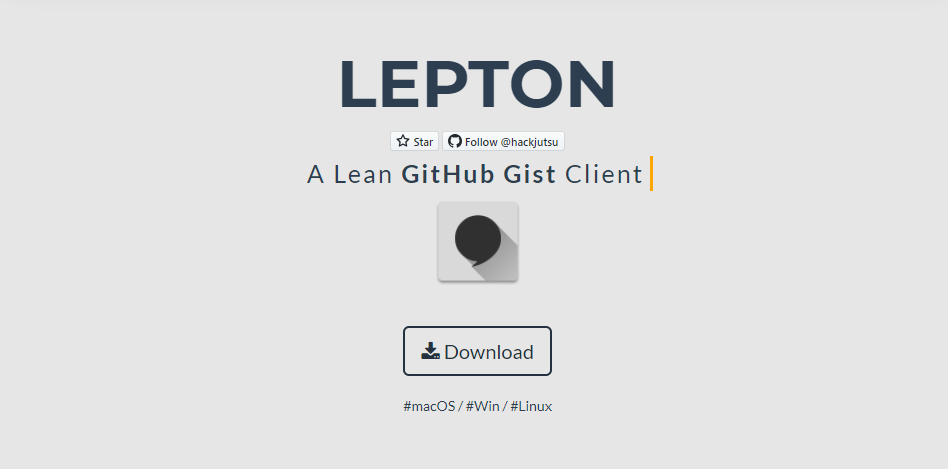 Lepton: Your Open-Source Free GitHub Gist Client
