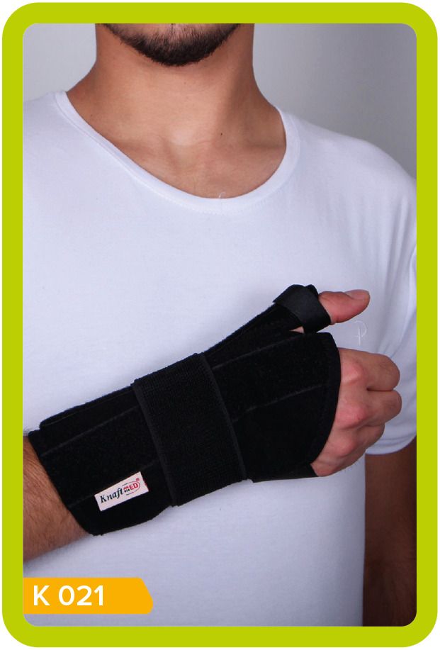THUMB AND WRIST SPLINT-WITH ALUMINUM SUPPORT AND ADJUSTMENT