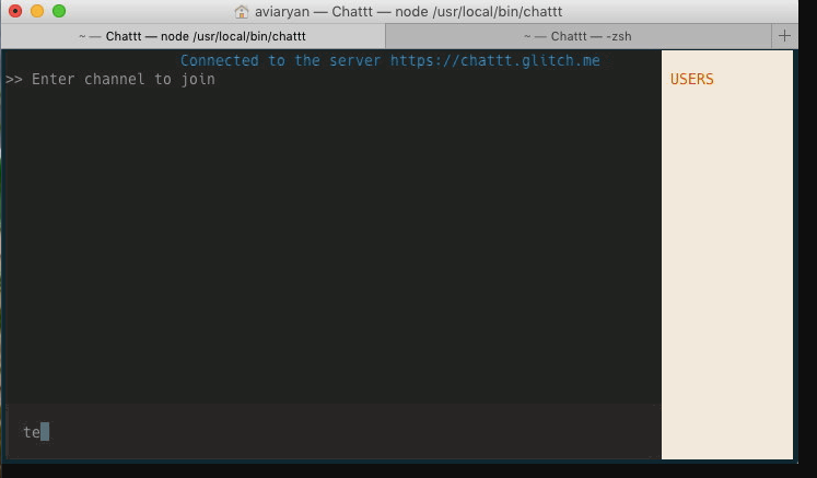 Chattt is a Command-line IRC Chat Terminal App
