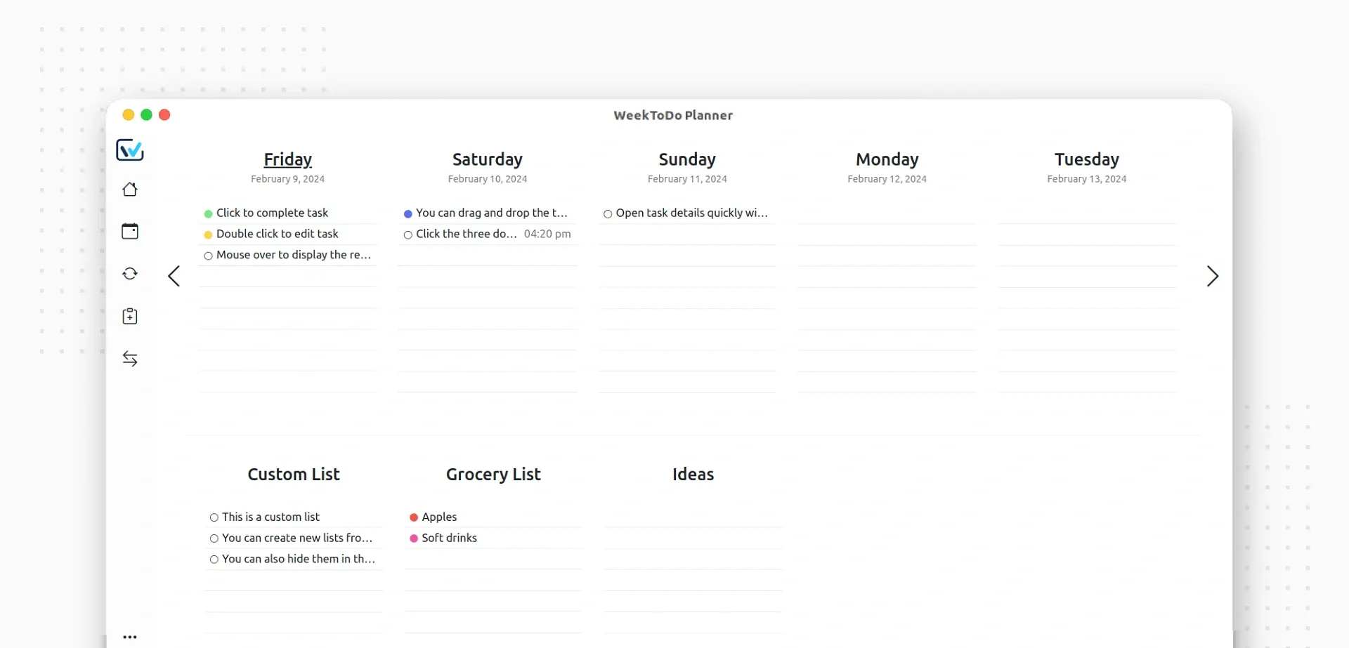 WeekToDo is an Outstanding Weekly Planner App for Creative and Productive Individuals