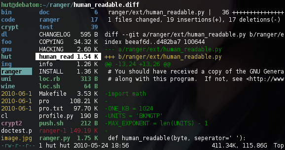 ranger: Vim-like command-line File Manager