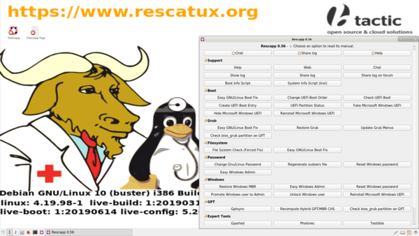 Rescatux is a User-friendly Repair Distribution for GNU/Linux and Windows Systems