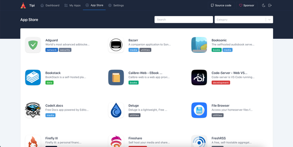 Tipi is Personal Server that Install Dozens of Docker Apps without a Hassle