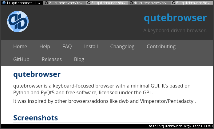 qutebrowser is a Keyboard-focused Vim-like Web Browser