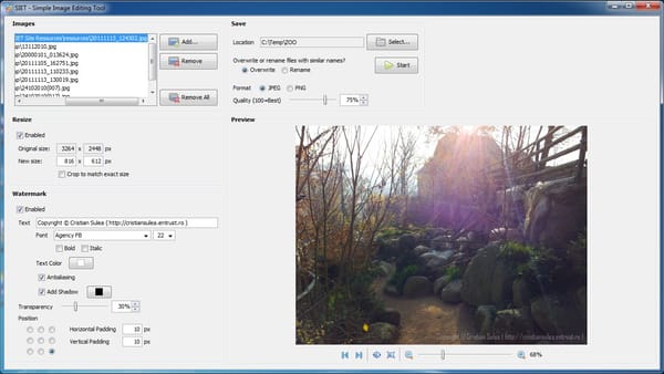 Simple Image Editing ( Editor ) Tool is a Free Open-source App With Batch processing Support