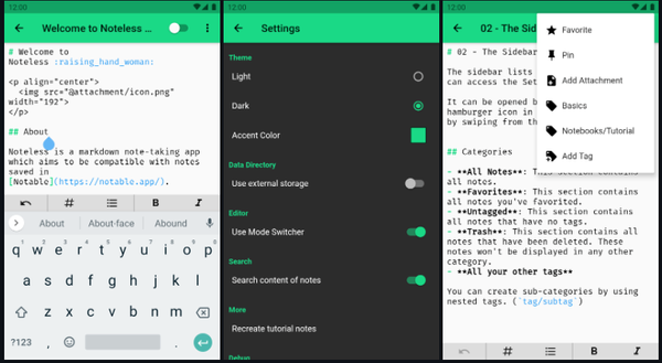 Noteless A markdown-based note-taking app for Android