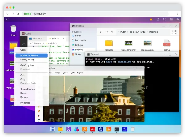 Puter - a Web-based Operating System and Browser Desktop