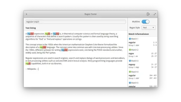 RegEx Tester is a an Amazing Open-source App for Linux