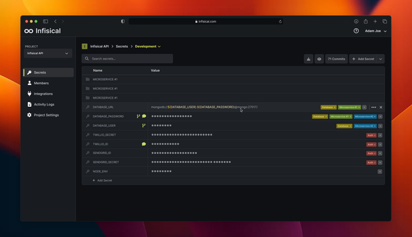 Infisical is an Open-source Secret Management System for Teams