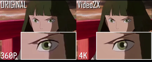 Video2X: Machine Learning-based video super resolution and frame interpolation Framework
