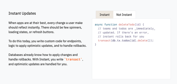 Instant is like giving your app superpowers