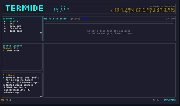 termide: Your free open-source Curser and Antigravity Alternative from your Terminal