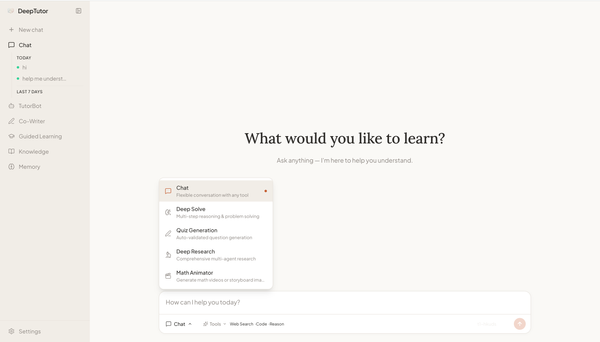 Open-Source AI Learning Assistant | DeepTutor for Privacy-Conscious Learners