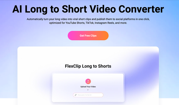 How to Turn One Long Video into 10 Viral Shorts Instantly with FlexClip New AI Tool: Long to Short Video Converter