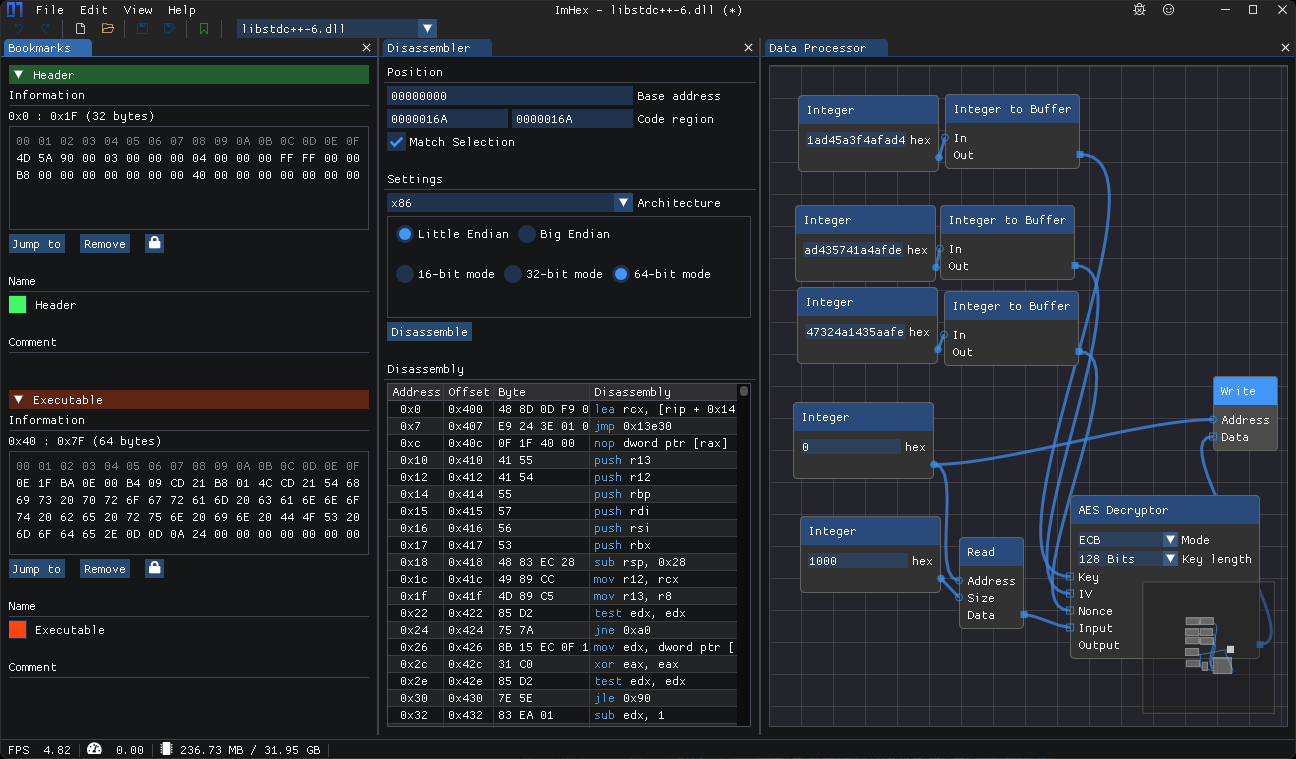 ImHex - A Free Feature-rich Hex Editor for Reverse Engineers, and Pro Programmers