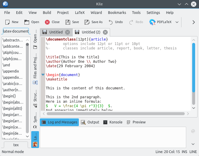 Kile - May Be The Best LaTeX IDE for Linux, Windows and macOS