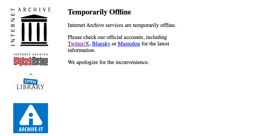 The Internet Archive Under Attack, Again!!!